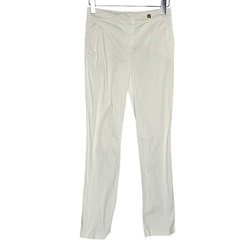 Callas Milano Cotton Blend Pants IT40 US4 White Slim Fit Straight